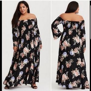 Torrid Floral Challis Smocked Maxi Dress